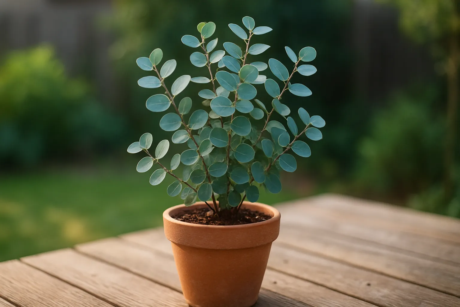 鉢植えで育てられたユーカリ ベイビーブルーの爽やかな樹形と葉